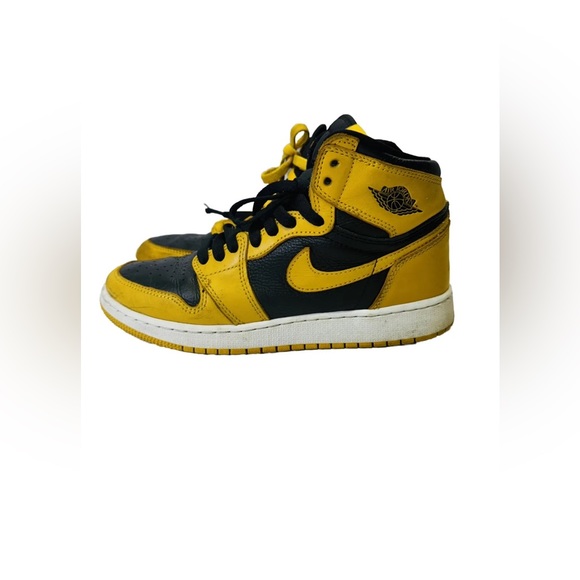Nike Air Jordan 1 Retro High OG GS Pollen Size 6.5Y Yellow  Black 575441 701 - Picture 1 of 6